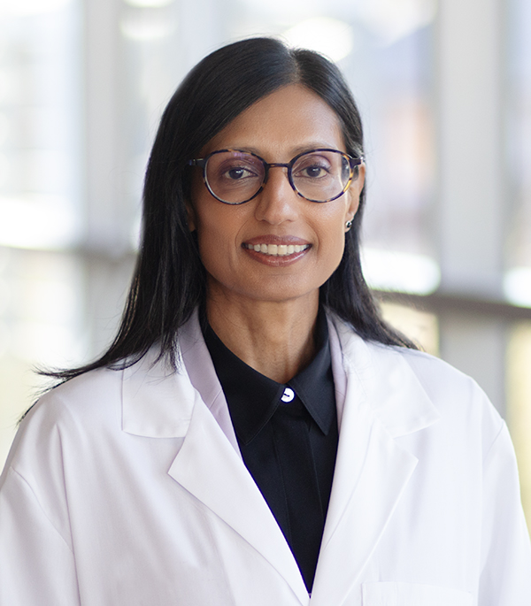 Dr. Seval Vyas in her Stamford Health Lab Coat